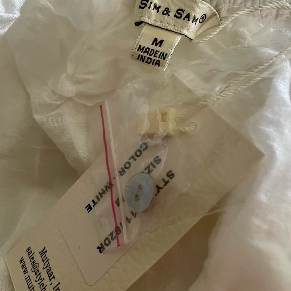 NWT Sim & Sam Elegant White 100% Cotton Button-Down Dress - Picture 10 of 12